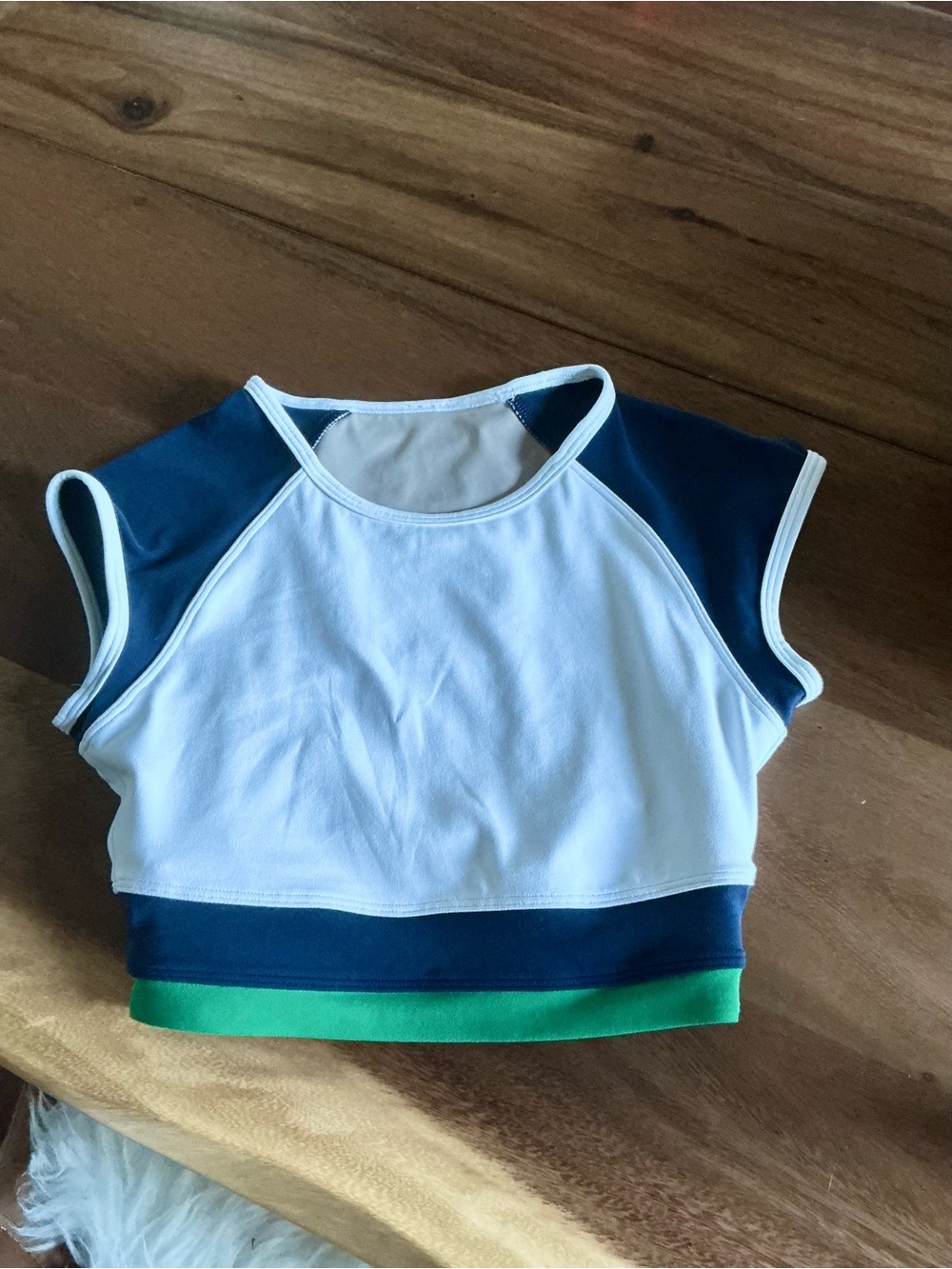 Lululemon Nulu Cropped Short Sleeve Retro Remix Colorblock Top Size XXS